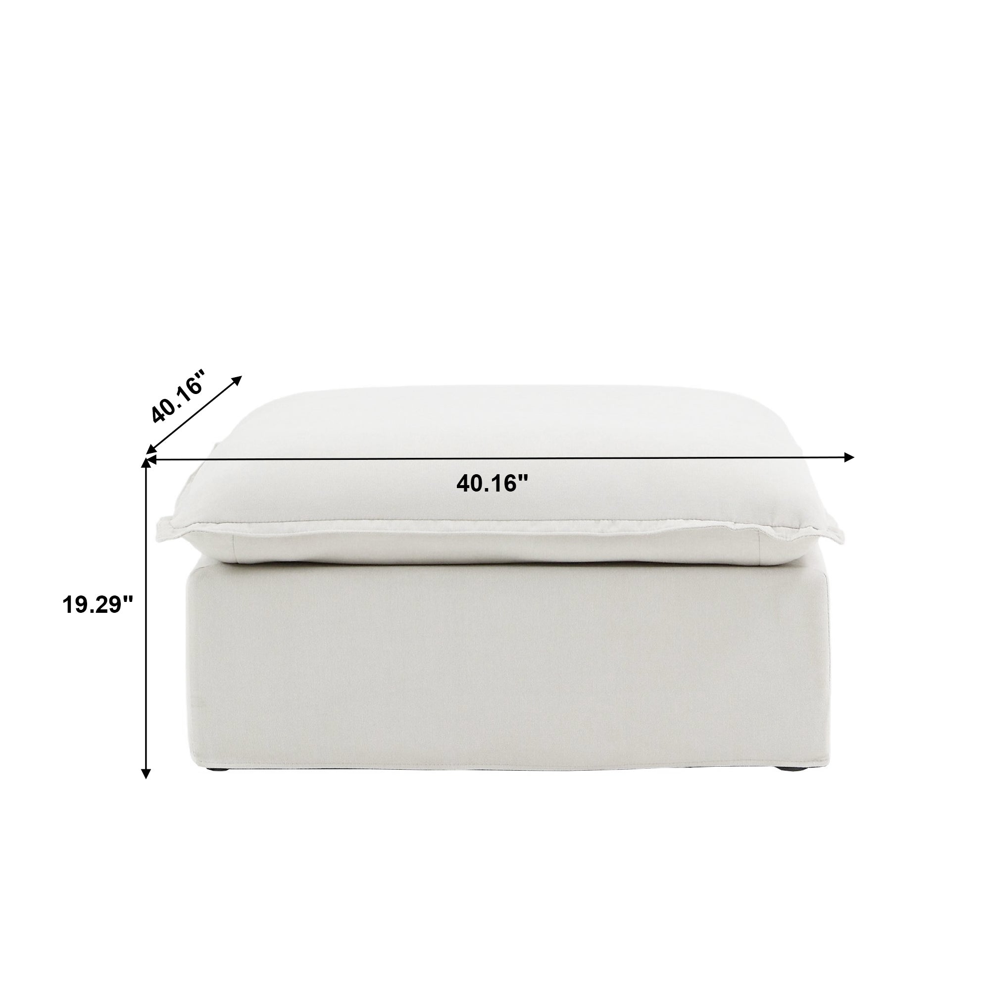 DOMUS Luxe Modular Ottoman Module in White