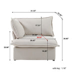 DOMUS Luxe Modular Right Arm Module in Beige