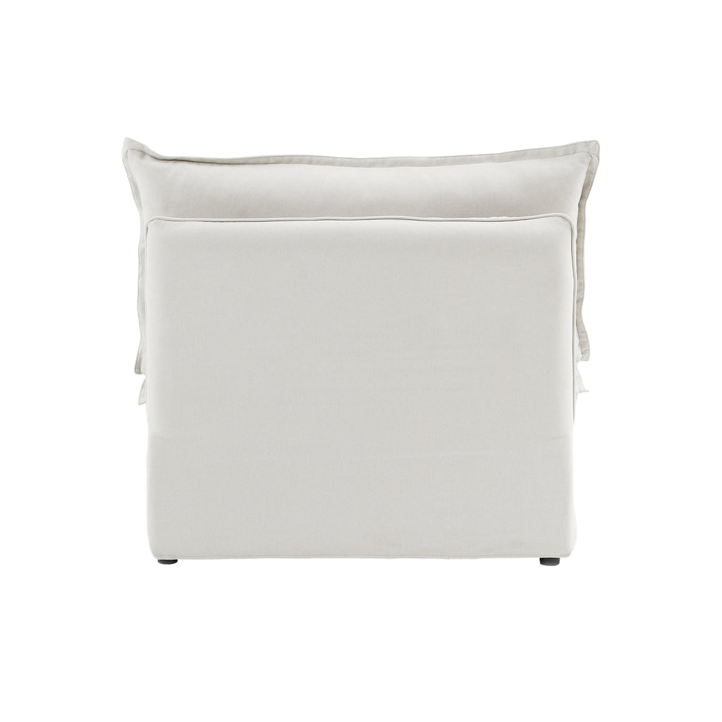 DOMUS Luxe Modular Armless Chair Module in White