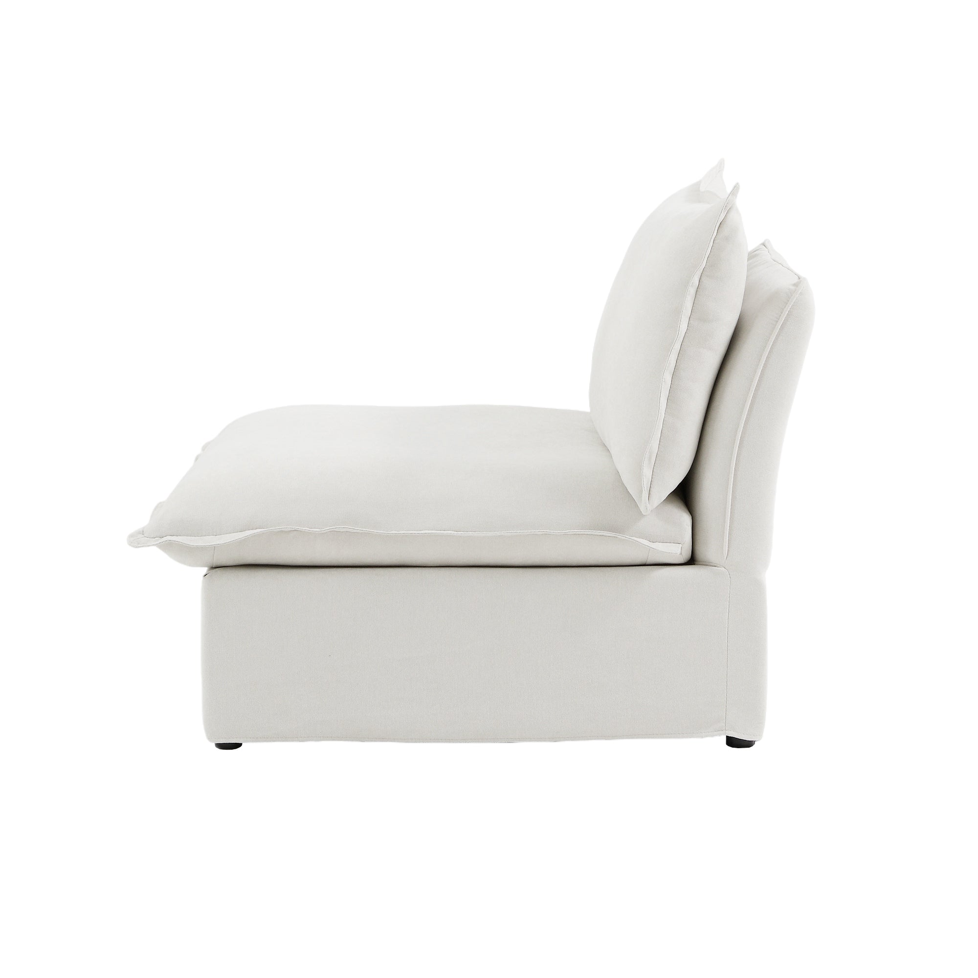 DOMUS Luxe Modular Armless Chair Module in White