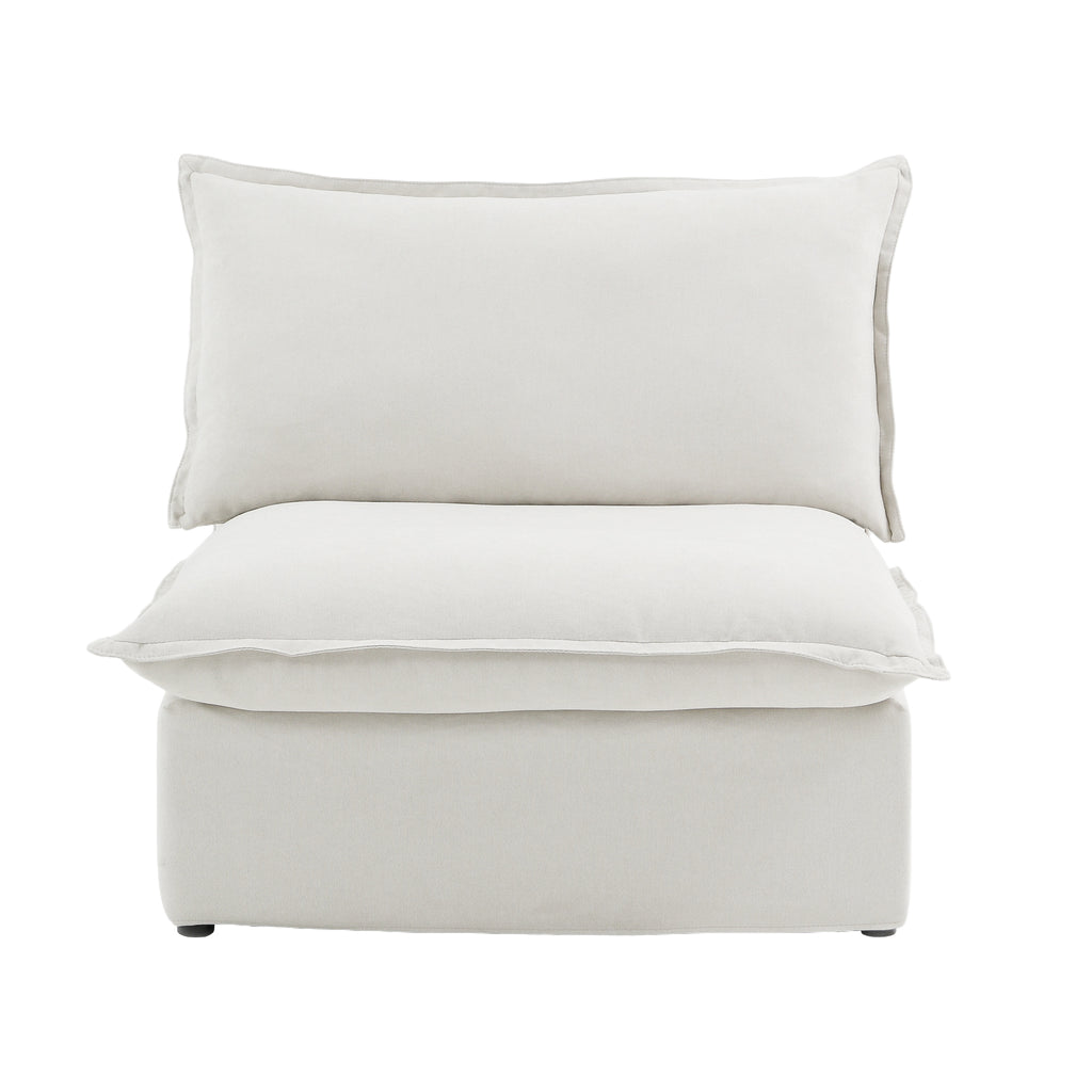 DOMUS Luxe Modular Armless Chair Module in White