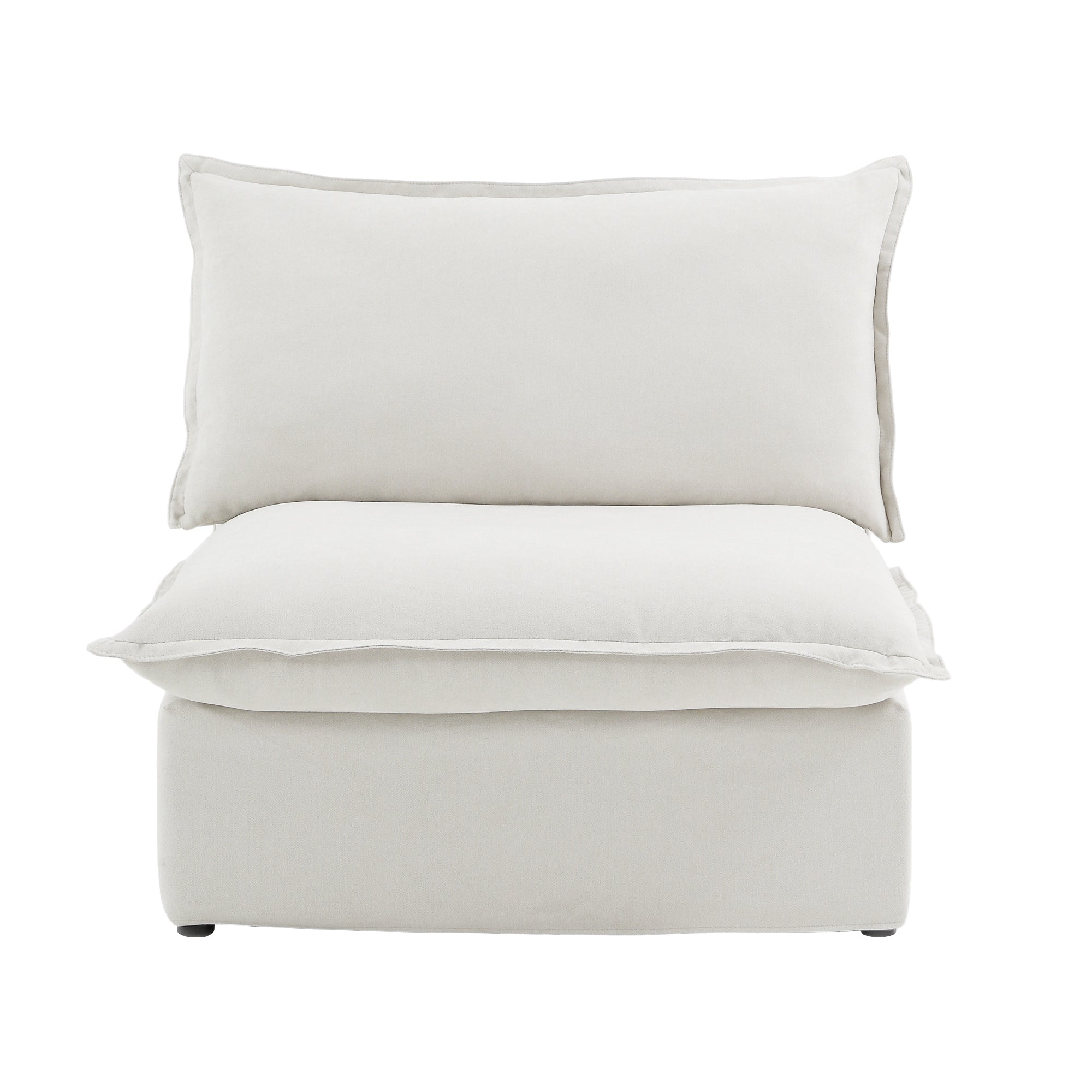 DOMUS Luxe Modular Armless Chair Module in White
