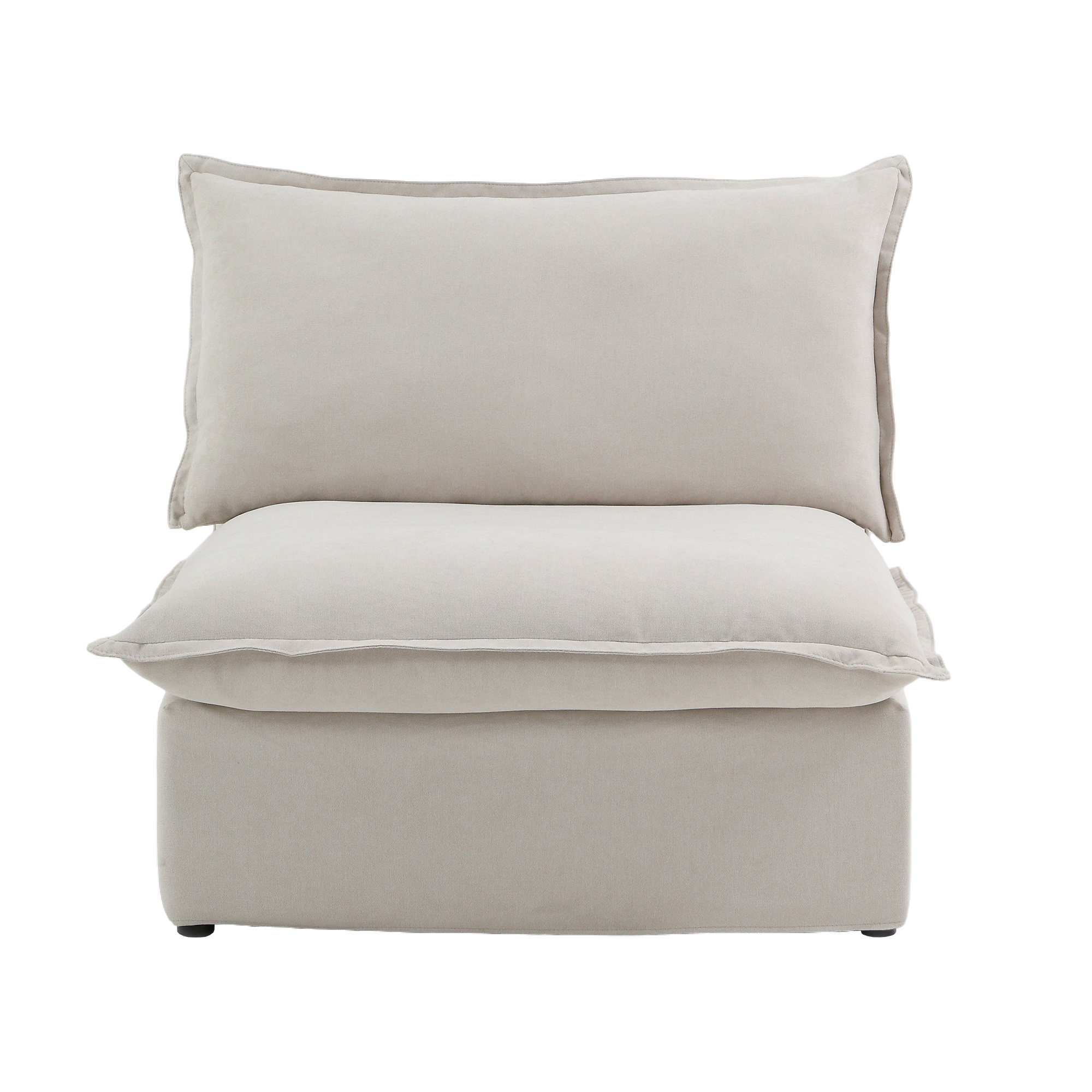 DOMUS Luxe Modular Armless Chair Module in Beige