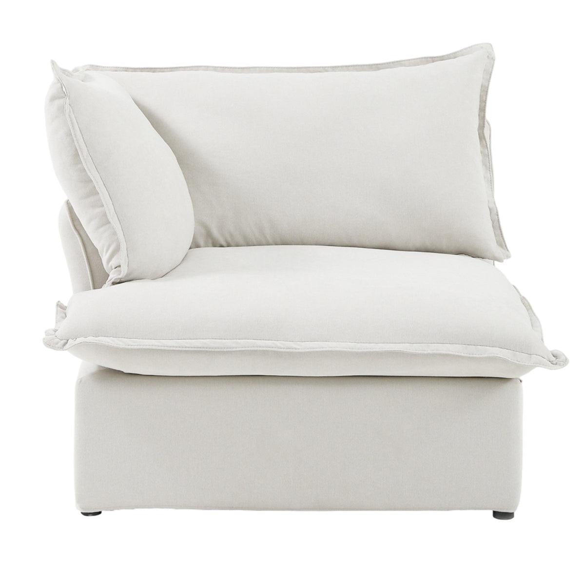 Slipcover Only - DOMUS Luxe Left Facing Armrest Piece in White CloudWeave™