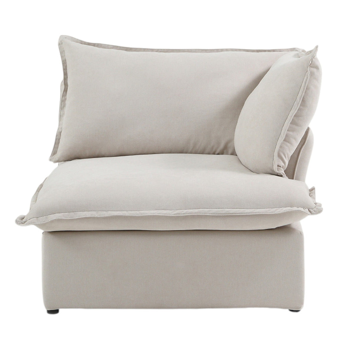Slipcover Only - DOMUS Luxe Right Facing Armrest Piece in Beige CloudWeave™