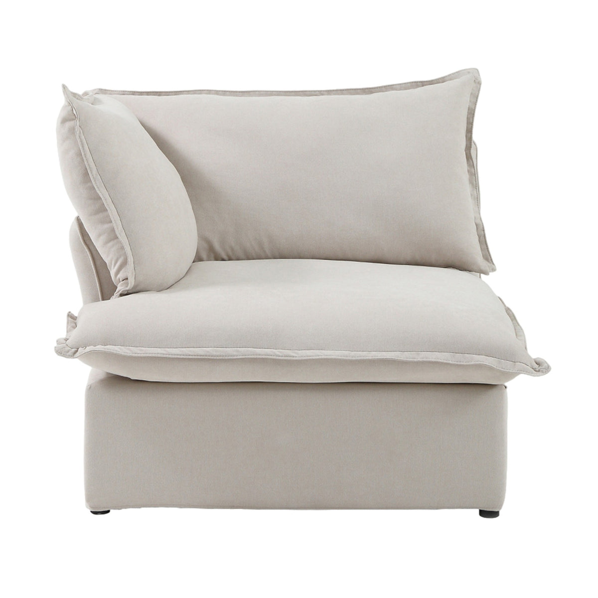Slipcover Only - DOMUS Luxe Left Facing Armrest Piece in Beige CloudWeave™