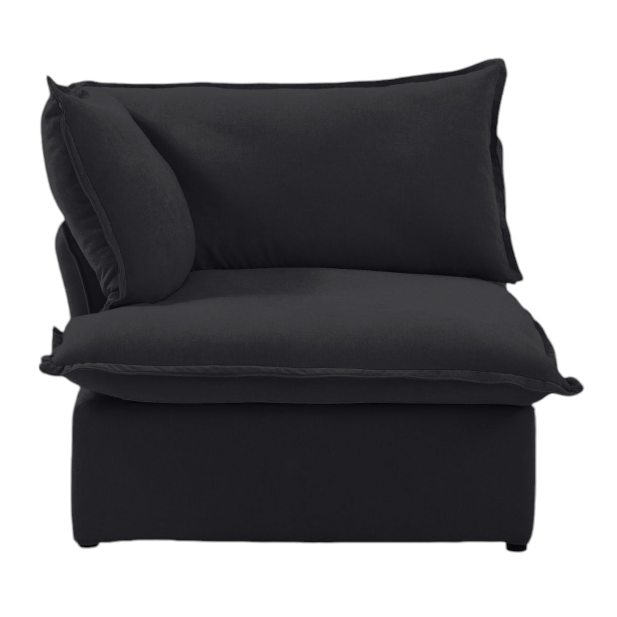 Slipcover Only - DOMUS Luxe Left Facing Armrest Piece in Black CloudWeave™
