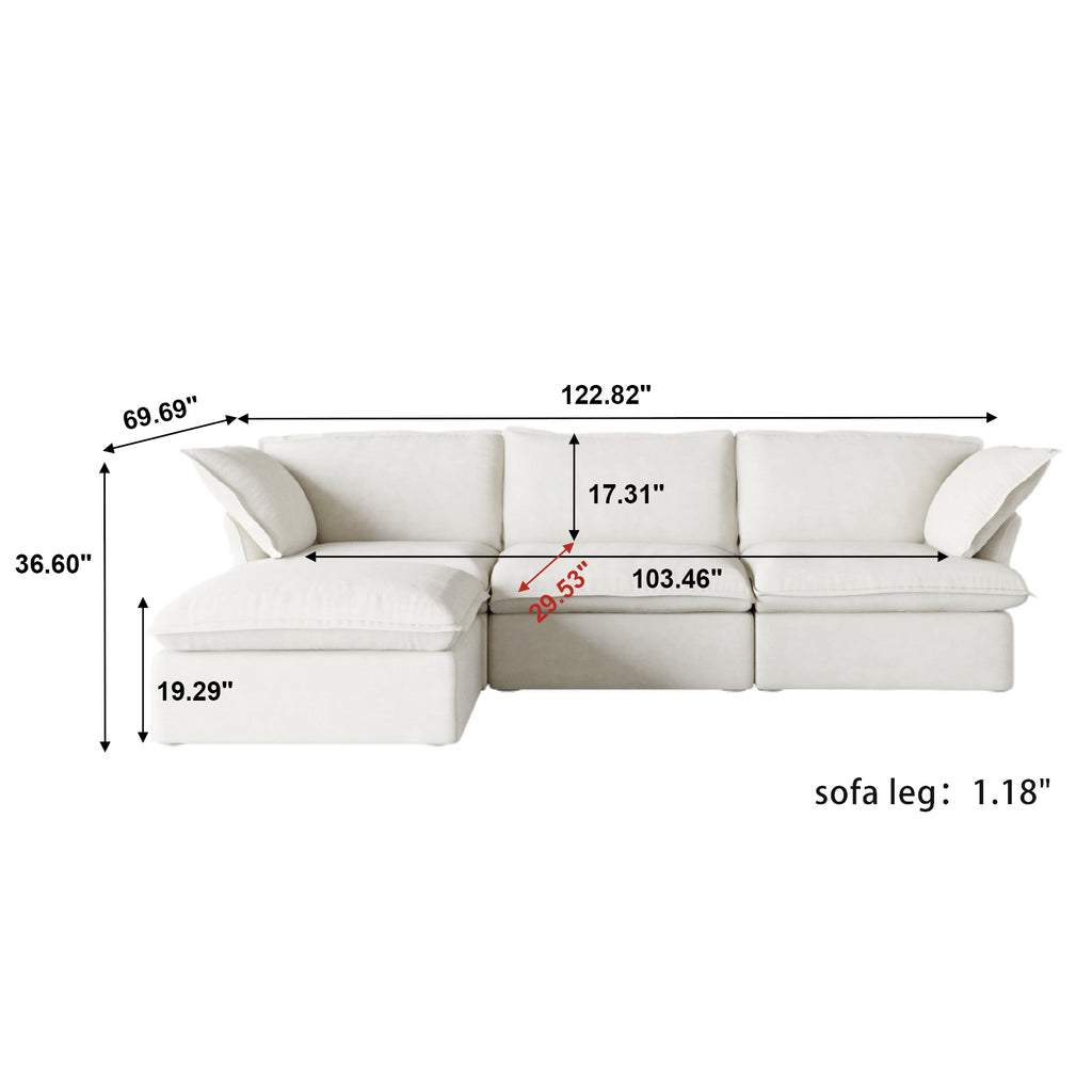 DOMUS Luxe Modular 3-Seater Sectional in White