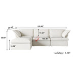 DOMUS Luxe Modular 3-Seater Sectional in White