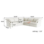 DOMUS Luxe Modular 5-Seater Corner Sectional in White