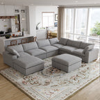 DOMUS Classic Modular 7-Seater Corner Chaise in Gray