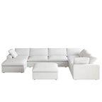 Slipcovers Only - DOMUS Classic 7 Seater Corner Chaise in White CloudWeave™