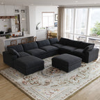 DOMUS Classic Modular 7-Seater Corner Chaise in Black