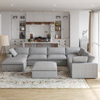 DOMUS Classic Modular 7-Seater Corner Chaise in Gray