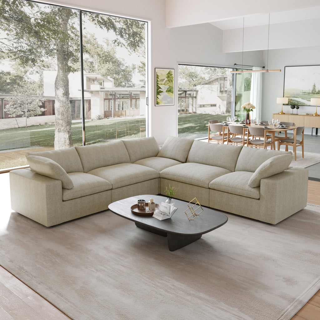 DOMUS Classic Modular 5-Seater Corner Sectional in Khaki