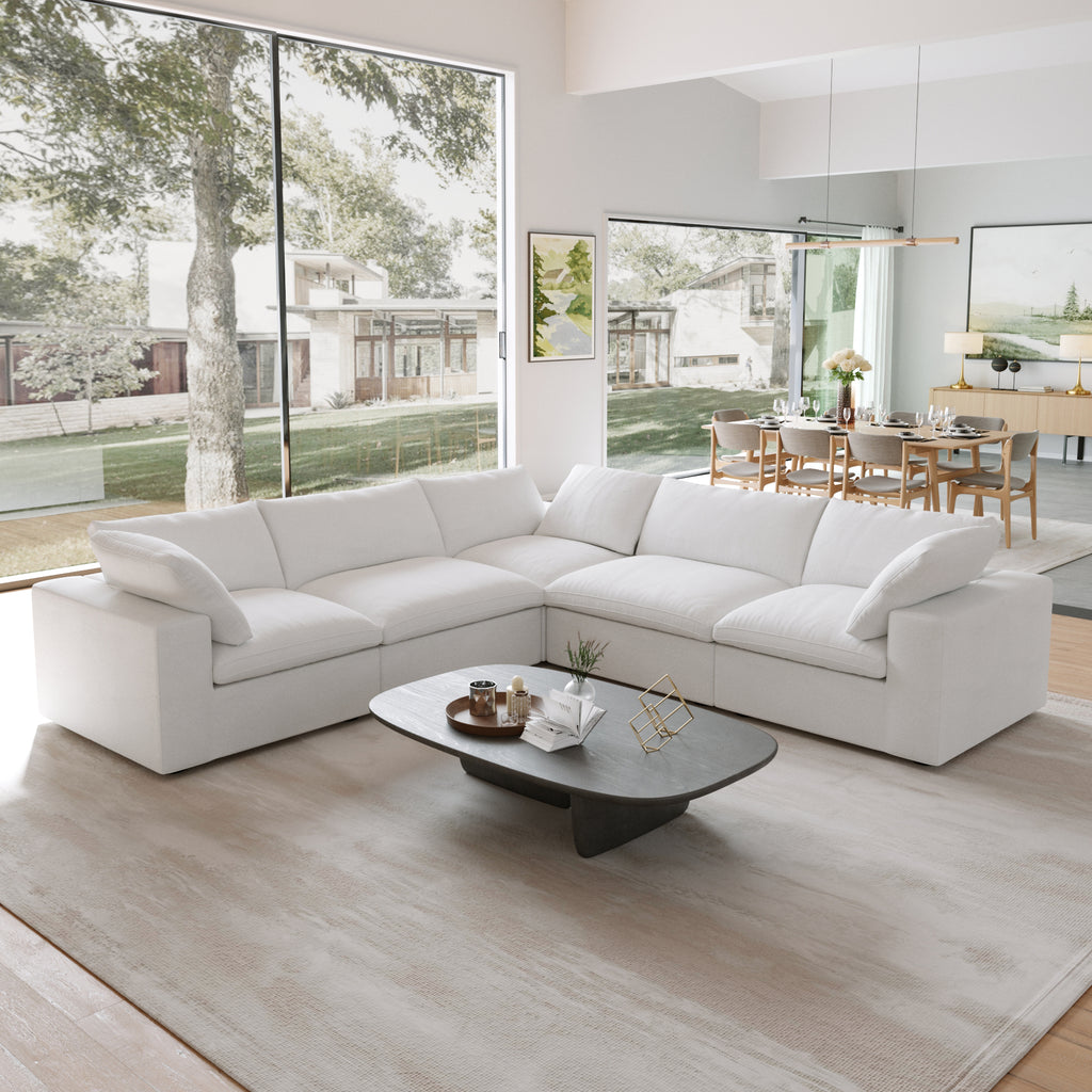 Slipcovers Only - DOMUS Classic 5 Seater Corner Sectional in White CloudWeave™