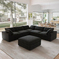 DOMUS Classic Modular 5-Seater Corner Sectional + Ottoman in Black