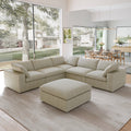 Slipcovers Only - DOMUS Classic 5 Seater Corner + Ottoman in Khaki CloudWeave™