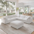 Slipcovers Only - DOMUS Classic 5 Seater Corner + Ottoman in White CloudWeave™