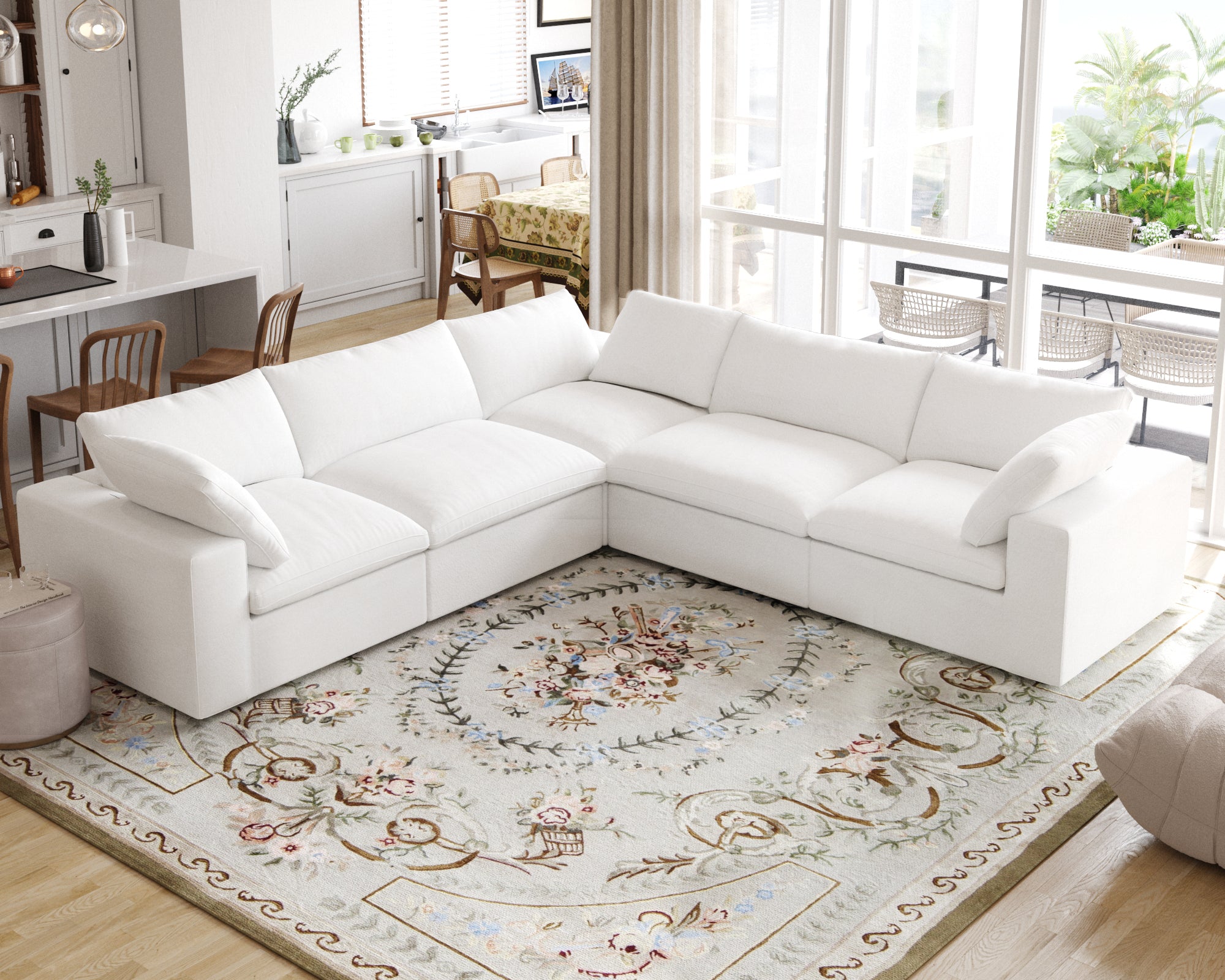 DOMUS Classic Modular 5-Seater Corner Sectional in White