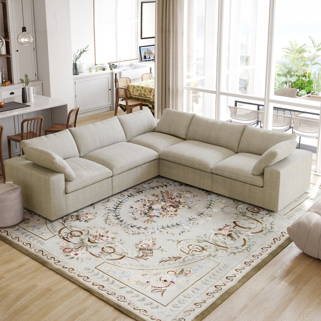 DOMUS Classic Modular 5-Seater Corner Sectional in Khaki