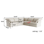 DOMUS Luxe Modular 5-Seater Corner Sectional in Beige